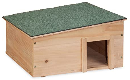 Relaxdays Igelhaus, Holz, Igelhotel mit Boden, 2 Kammern, Winterquartier für Igel, Garten, HBT: 21,5x40x40 cm, hellbraun