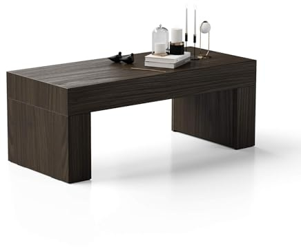MOBILI FIVER, Table Basse Evolution 90x40, Noyer Américain, NO, Table Basse de Salon, Made in Italy