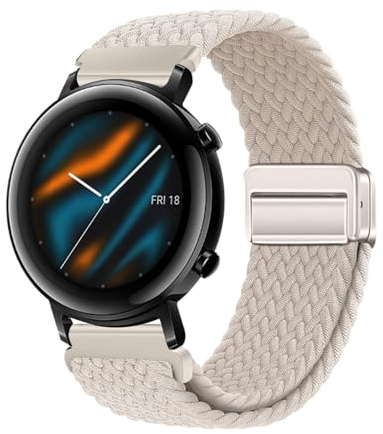Nylon Armband für Huawei Watch GT3 42MM - Magnetisch 20MM Ersatzarmband Solo Loop Elastisches Verstellbares Sportarmband (C,20MM)