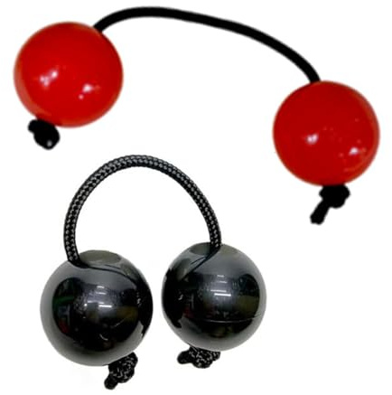 CAASFOOY 2 paires de Kashaka Instrument, Kashaka Shaker Instrument Africain Aslatuas Rhythmic Ball Classique Percussions Manuelles pour Enfants Adultes Débutants Parties Leçons Musicales(Rouge, Black)