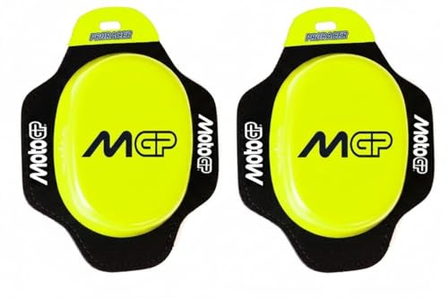 Deslizadera de Rodilla para motoristas, Rodillera deslizantes Carretera Circuito competicion Sliders con Logo MotoGP (Amarillo-Neon)