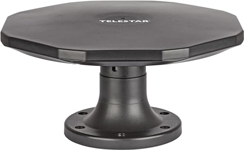 TELESTAR Antenna 15 LTE - Antenna Attiva DVB-T2 da Esterno (Outdoor & Campeggio, DVB-T2/FM/DAB+, 20dB Guadagno) - Nero
