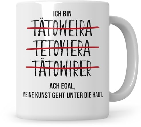 Sweetify Tätowierer Tasse Ich bin Tätowierer Kaffetasse Tattoo