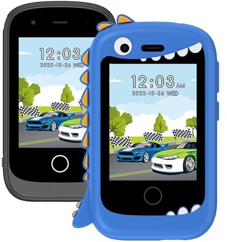 PTHTECHUS Smartphone Bambini, Telefoni e cellulari bambini Giocattoli Musicale ELETTRONICI EDUCATIVI,Black