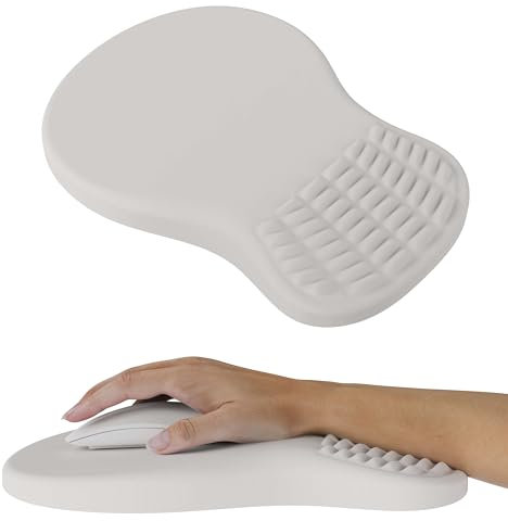 MEKASS Tapis de souris ergonomique avec repose-poignet, tapis de souris en mousse à mémoire de forme pour soulager la douleur du canal carpien, support de poignet pour ordinateur de bureau avec base