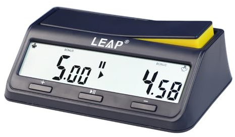 Schachuhr, digitaler Schachtimer, Auf- und Abwärtszähler mit Bonusverzögerung und Alarmfunktion für professionelles Schachbrettspiel