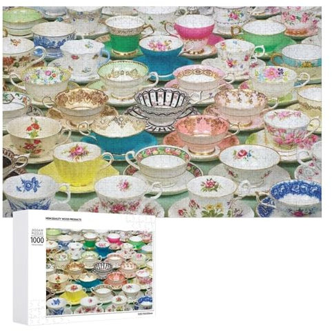Jigsaw Puzzle for Adults Teacups Challenging Educational Fun Family Activities Games Toys Gifts Wooden Puzzles 1000 Pieces
