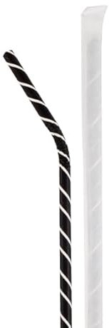 Monouso | 100 Pajitas Flexibles de Papel a Rayas Enfundadas, Colores Blanco y Negro, 21cm, Ø6mm, Biodegradable, Reciclable, Desechable, Ideal para granizados, Smoothies, Cañitas de Cartón.