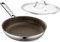 Innerwell Padella in Ceramica con Coperchio 28 cm Marrone, Grande Padella ad Induzione Antiaderente, Padella in Acciaio Inox con Triplo Strato di Acciaio Inox,Senza Pfoa