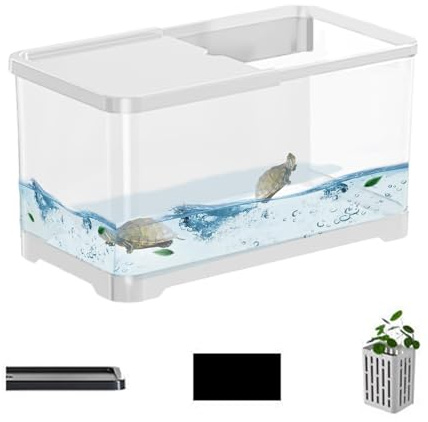 Komplettes Aquarium-Set für Betta und Goldfische Salzwasser- und Kampffisch-Aquarium mit Korb und Abdeckung für Guppys