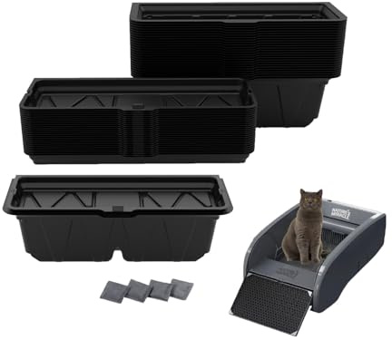 20PCS Disposable Waste Receptacles Compatible with Nature's Miracle Litter Box 2nd,For LitterMaid 3rd,Disposable Cat Litter Box with Charcoal Bags (Machine NOT Included)