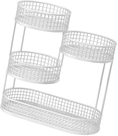Colcolo Fruit Basket Bowl Serving Bowl Countertop Party Space Saving Large Capacity Metal Wire Storage Basket Fruits Stand Holder, White