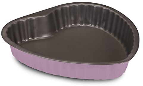 Guardini, Stampo cuore 25x25 cm, Acciaio con rivestimento antiaderente, Rosa, Made in Italy, Linea Bon Ton