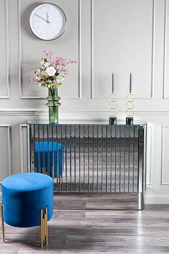 MY Furniture Anastasia Radiator Cover – Modern Mirrored Cabinet with Crystal Glass Panels – Decorative Heating Cover for Stylish Homes – Ideal for Living Room, Hallway, or Bedroom