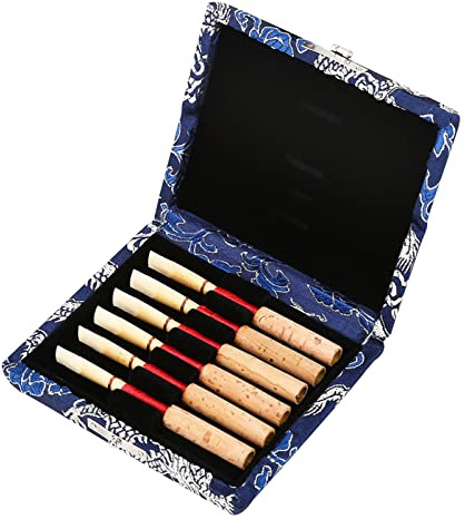 Haofy Hölzer Seidentuch Oboe Reed Case Halter, Kompakt und Leicht, Schützt das Schilf vor Feuchtigkeit (BLUE)