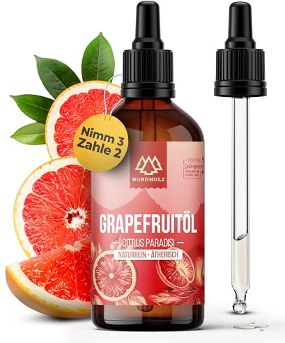 NORDHOLZ® Grapefruitöl 100ml [100% naturrein] – Frisch & spritzig, ätherische Öle in Pharmaqualität aus Kaltpressung – Laborgeprüft – Für Sauna, Diffusor & Aromatherapie - Sauna Zubehör