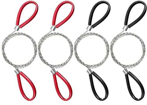 Scie à câble en acier inoxydable, 4 scies à fil métallique, scie à corde, outil de coupe de tuyaux en PVC, outils de coupe de corde de survie d'urgence pour le camping, la randonnée, la chasse, 70 cm