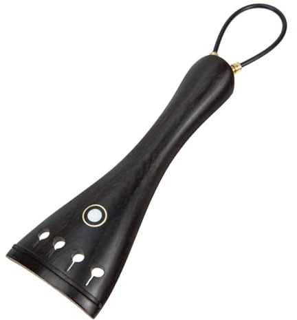 BESTonZON Saitenhalter für Violine aus Schwarzem Kunststoff mit Zunge Form Dreieck Design Installieren Feine Verarbeitung Geigenzubehör für Musiker