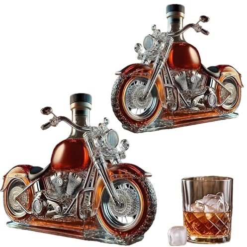 Carafe à Whisky & Vin En Forme de Moto 3D en Verre – Bouteille Amusante pour Whisky, Vin, Champagne – Idée Cadeau Homme Passionné de Motocyclette – Pour Cuisine, Bar, Bureau ou Décoration Moto(2)