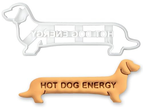 BAKERLOGY Hot Dog Energy Ausstechform – Extra Langer Dackel Silhouette Keks Ausstecher, Lustiges Geschenk für Wiener Hund & Dachshund Fans, Backzubehör für Hundekekse und Tierliebhaber