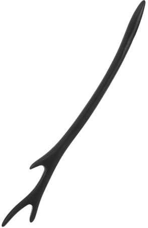 POPETPOP Palillos Diseño de Cuerno de Dragón Pelo de Madera Negra Estilo Vintage Accesorio Versátil para Moños en Cabello Largo, Adecuado para Fiestas y Eventos