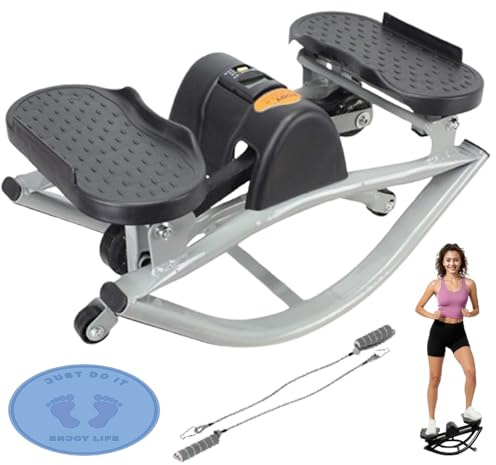 Rock Fitness Steppers for Exercise at Home, Mini Lateral Rocking Workout Step Stepper Exercise Machine Side to Side Portable Compact Fitness Stepper Home Use for Knees Joints