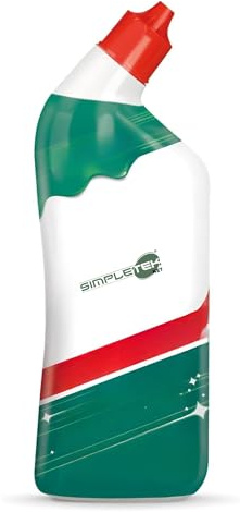 SIMPLETEK - Disinfettante Disincrostante Gel Bagno 700ml | Elimina 100% Calcare, Germi e Batteri | Eco-Flacone in Plastica Riciclata