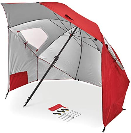 Sport-Brella Premiere XL UPF 50+ Umbrella Shelter for Sun and Rain Protection (9-Foot, Red), Model:BRE01-XL-025-02