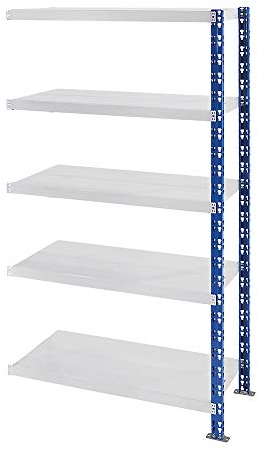 eurokraft | Universal-Steckregal | stabil | Stahlblechböden | HxBxT 1820 x 1025 x 500 mm | Anbauregal