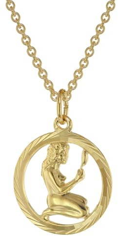 trendor Sternzeichen Jungfrau Gold 333 Anhänger Ø 16 mm + Halskette