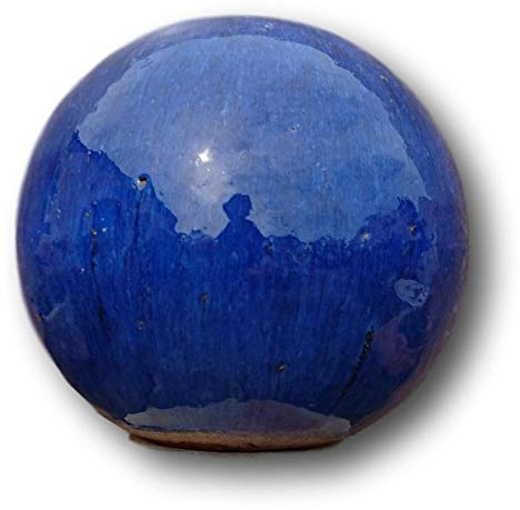 terracotta-toepfe-de Leichte Kugel ø ca. 16 cm, aus Nicht frostfester Keramik blau glasiert Deko Garten