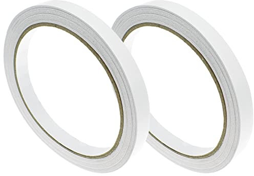 Syolee Double Sided Tape 2 Rolls Strong Adhesive Sticky Tape for Documents, Scrapbook, Photo, Craft, Office, School - Each Roll 52 Feet Long, 0.39inch Wide