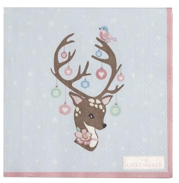 Greengate PAPNAPSDIN2912 Dina Papierserviette Pale Blue small 25 cm (1 Set)