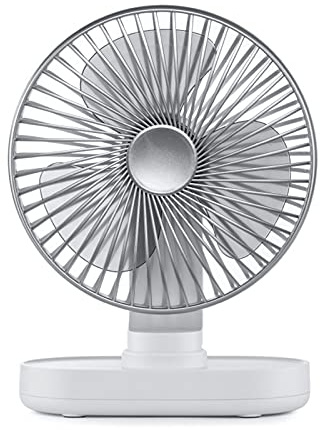 Mini Ventilateur de Bureau,Ventilateur à Batterie Silencieux de 6,7 Pouces, Ventilateur USB à 4 Vitesses Refroidissement de la Table,Ventilateur Personnel Portable pour le Bureau, à Domicile，rose