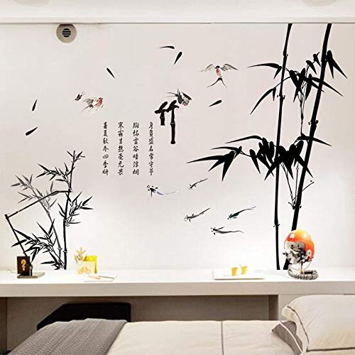 COVPAW® Stickers muraux Sticker mural XXL Bambou Peinture chinoise Peintures Stickers muraux Mural Photos Salon Chambre Déco