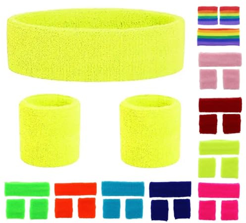 NEON - Set di fasce per fascia e braccialetti (giallo)