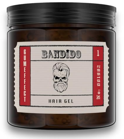 Bandido Gel per lo styling dei capelli da uomo, 500 ml, 01, effetto gomma, look naturale ultra forte, gel per capelli da uomo, non si attacca, effetto capelli bagnati, effetto gomma, gel per lo