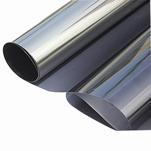 HARICSET Spiegelfolie Selbstklebend Spiegelfolie Fenster Sichtschutz Spiegelfolie für Fenster Sichtschutzfolie Anti-UV 99% für Zuhause und Büro Silber(Size:1 * 3m)