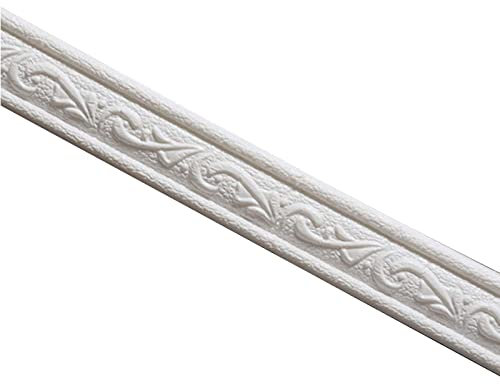 Border Wallpaper Decorative Border Stick Elegant Floral Molding Wall Trim Line Sticker for Bathroom Living Room Kitchen and Bedroom Wall