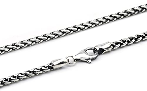 ANAZOZ Kette Herren Silber 925 65 cm, Halskette Ohne Anhänger Mann Weizenkette 3mm Breit Silber