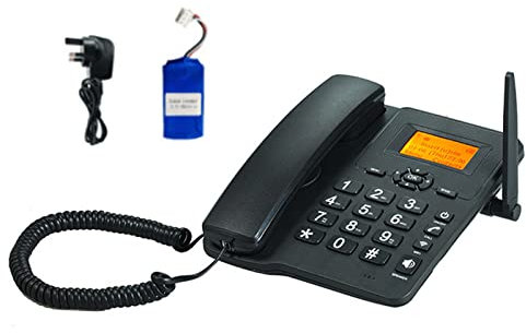 IBOWZ Telefono Fisso Telefono Fisso Wireless Telefono da Tavolo,Telefono da Tavolo con Slot per Scheda SIM,Invio E Ricezione SMS,Funzione Sveglia,Vivavoce,per Office Home Call Center Company Hotel
