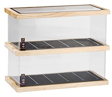 Colcolo 1:64 Vitrine, transparente dekorative Aufbewahrung, Organizer, Acryl-Modellauto-Schaukasten für Miniaturfiguren, Studien-Sammlerstücke, 2-stufig