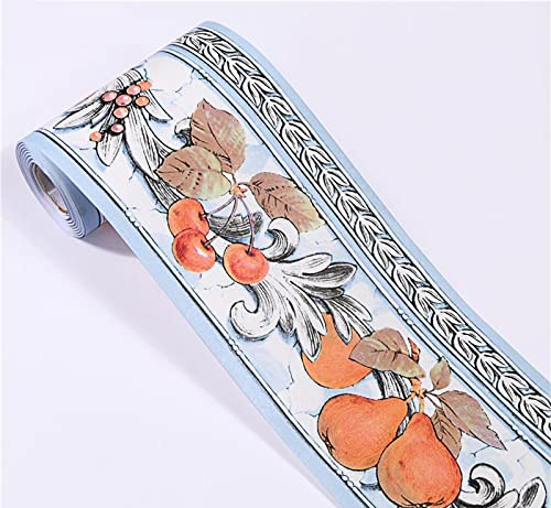 HAHII Borde del papel pintado fruta de otoño Auto Adhesivo del Papel Pintado del PVC Cenefa autoadhesiva para decoración de pared de cocina baño 10.6X1000CM