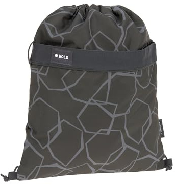Bold Lässig Kinder Turnbeutel Sportbeutel mit Rucksackfunktion/School String Bag Bold Edges Grey