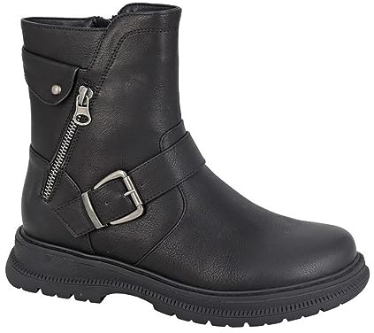 Cipriata L320A-4 Tilda, Womens Inside Zip Ankle Biker Boots Black size 4 UK…