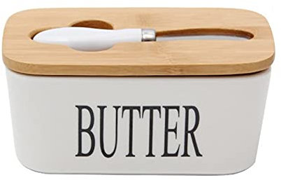 Butter Dish Kitchen Butter Cheese Storage Box Household Gadgets Ceramic Dishes Food Sealed Box with Cover Knife Butter Tray Container Tools Butter Container ( Color : Gold )