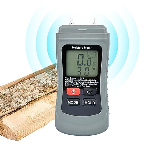 KERALI Digitaler Feuchtigkeitsdetektor, Holzfeuchtemessgerät, 6,4 x 3,1 x 14,4 cm, Stift-Typ-Feuchtigkeitsmesser, tragbarer Feuchtigkeitstester für Holz, Brennholz, Holzbearbeitung