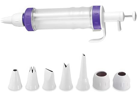 FIBOUND Macchina per Biscotti, Pressa per Biscotti, Siringa per Glassare Multifunzionale, Pompa per Biscotti E Crema, Siringa per Decorazioni di Dolci, Cupcake, Ciambelle, Biscotti, Pasticcini