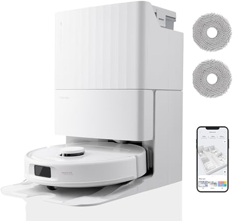 roborock Qrevo S Set Robot Aspirapolvere 7000Pa con Stazione Autopulente, Svuota Automaticamente la Polvere/Pulisce il Mop/Ricarica l'acqua, Mop Doppio Rotante Sollevabile, Controllo APP, Bianco