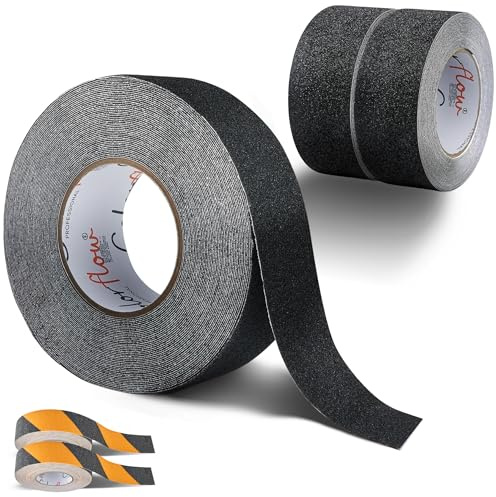 Colorflow Antirutsch Klebeband 2 Stk. 10m x 50mm – Griptape, Anti-Rutsch-Band für sicheren Halt & weniger Sturzgefahr, für Treppenstufen innen & außen, Rutschschutz Treppe & Boden